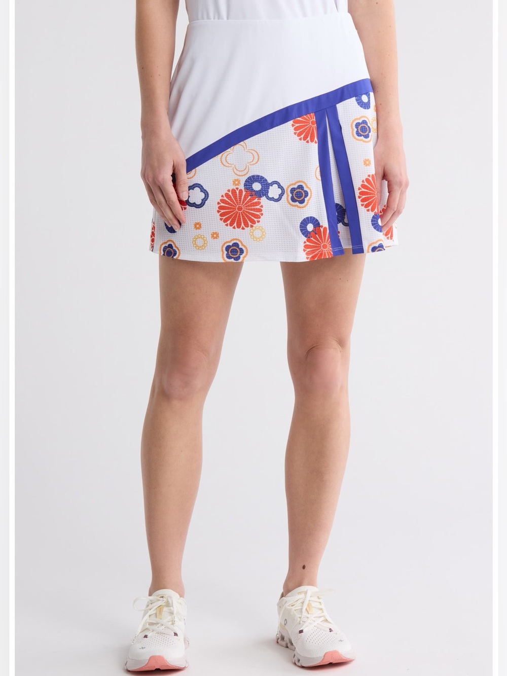 Original Penguin Retro Floral Golf Skort White Blue Orange Size Large Like New
